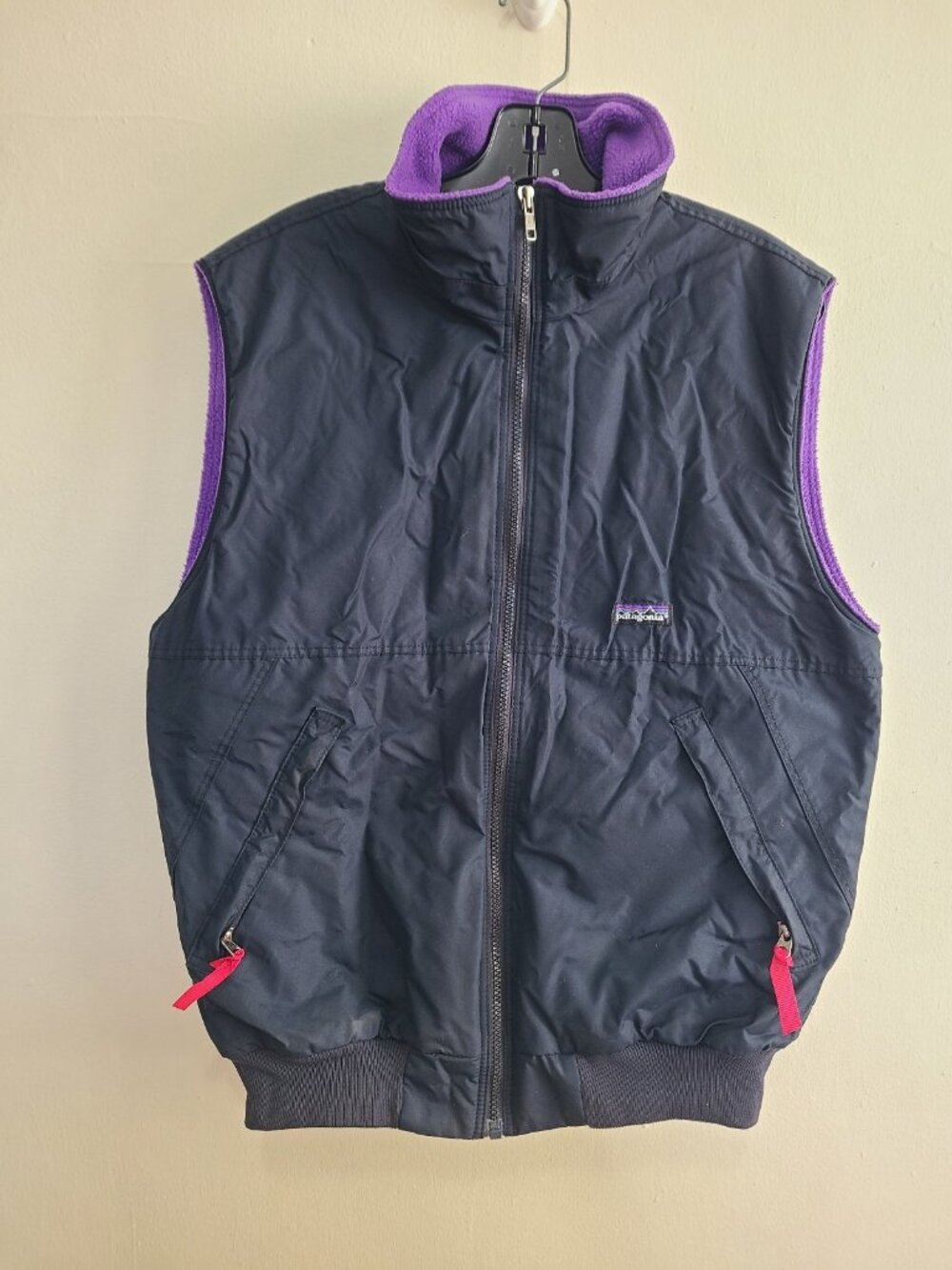 Vintage Patagonia Vest Mens M Navy Shelled Synchilla Fleece Made USA